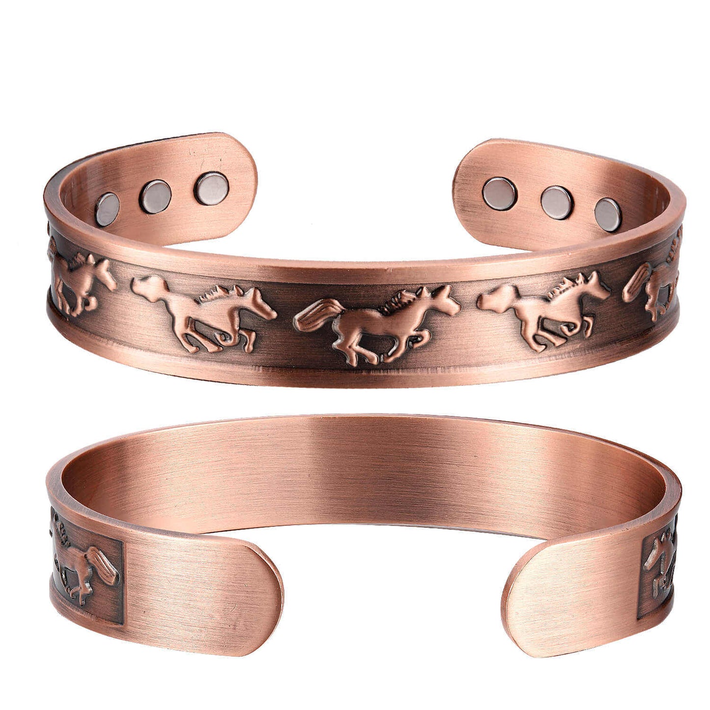 Copper Magnetic Bracelet Antique Copper Arthritis Pain Therapy Energy Cuff Horse