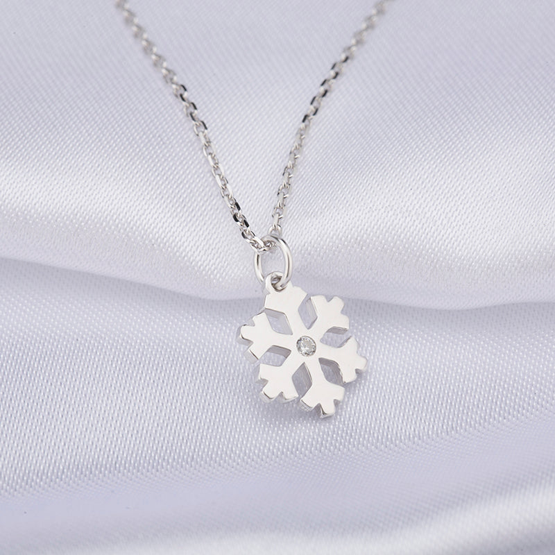 Sterling 925 Sliver Snow Flake Pendent Necklace