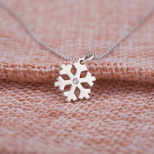 Sterling 925 Sliver Snow Flake Pendent Necklace