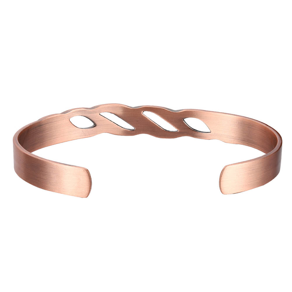 Women's Copper Bracelet Bangle Magnetic Therapy Cuff Crystal Bracelet