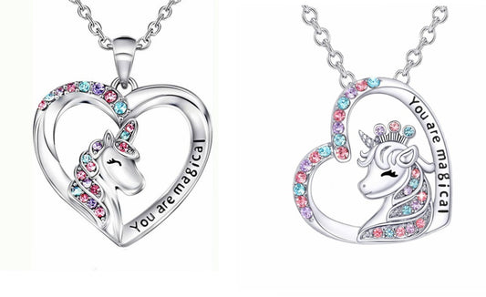 "You are Magical" Unicorn Heart Pendent Necklace