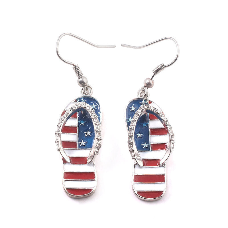 American Flag Slippers Drop Earrings