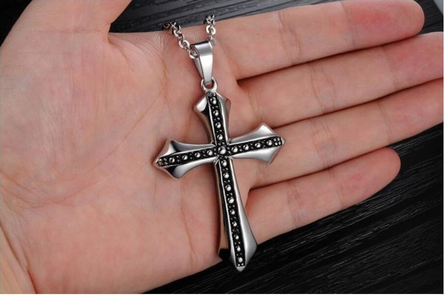 Stainless Steel Christ Cross Pendent Necklace