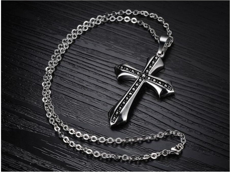 Stainless Steel Christ Cross Pendent Necklace