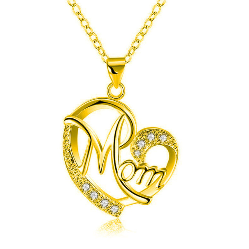 "MOM" Love Heart Pendent Necklace