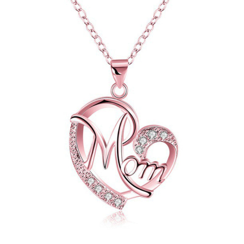 "MOM" Love Heart Pendent Necklace