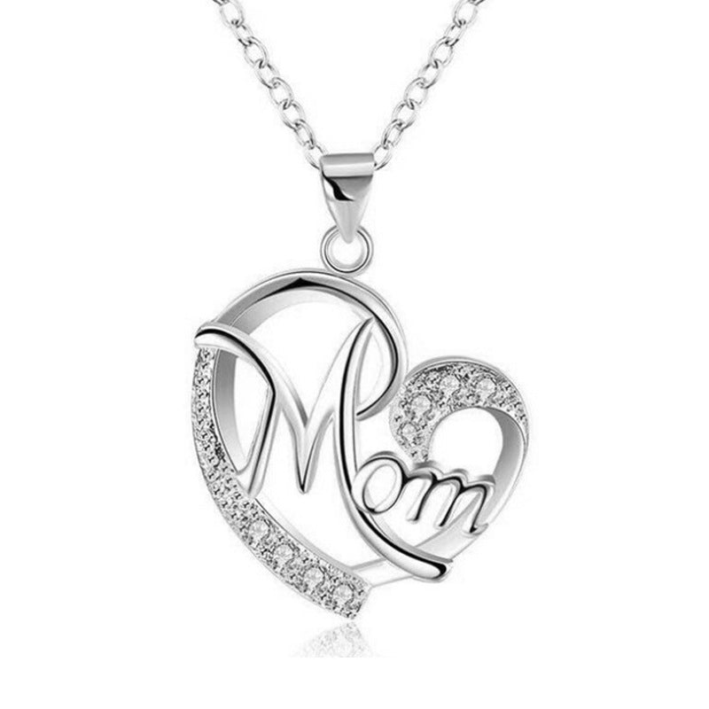 "MOM" Love Heart Pendent Necklace