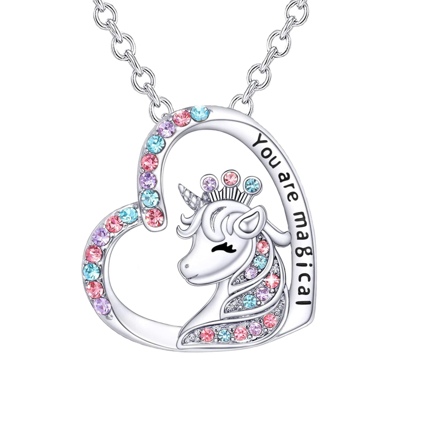 "You are Magical" Unicorn Heart Pendent Necklace