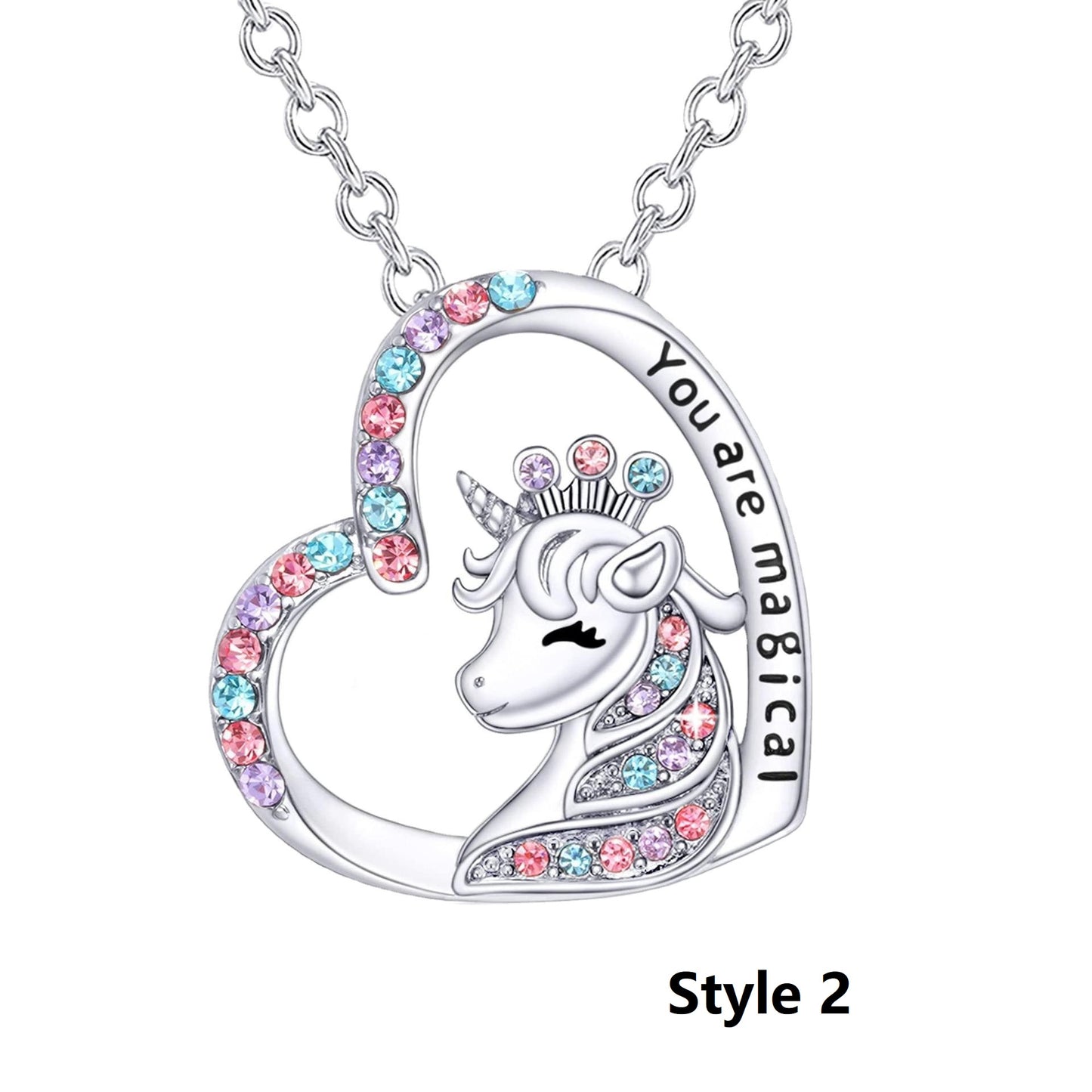 "You are Magical" Unicorn Heart Pendent Necklace