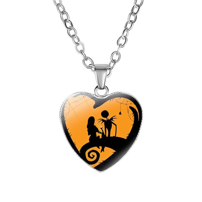 JAKE SKELLINGTON & SALLY NIGHTMARE BEFORE CHRISTMAS PENDANT NECKLACE