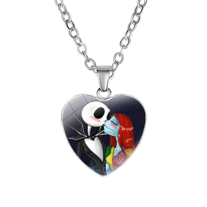 JAKE SKELLINGTON & SALLY NIGHTMARE BEFORE CHRISTMAS PENDANT NECKLACE