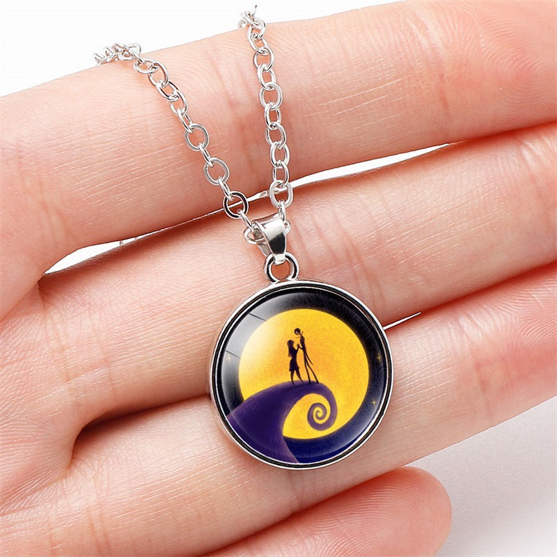 JAKE & SALLY NIGHTMARE BEFORE CHRISTMAS PENDANT NECKLACE