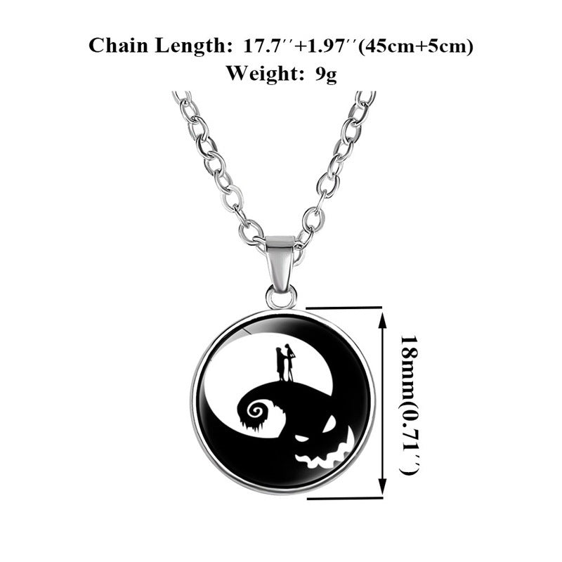 JAKE & SALLY NIGHTMARE BEFORE CHRISTMAS PENDANT NECKLACE