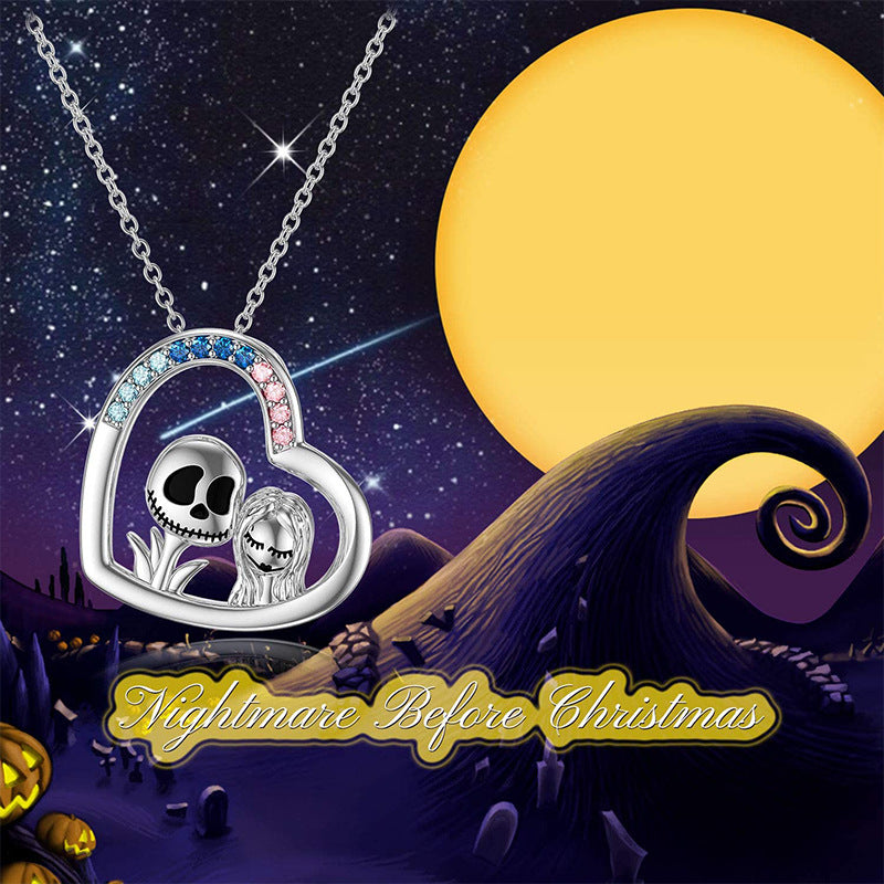 JAKE & SALLY NIGHTMARE BEFORE CHRISTMAS PENDANT NECKLACE