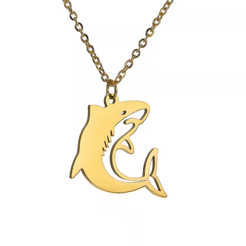 Stainless Steel Shark Pendent Necklace