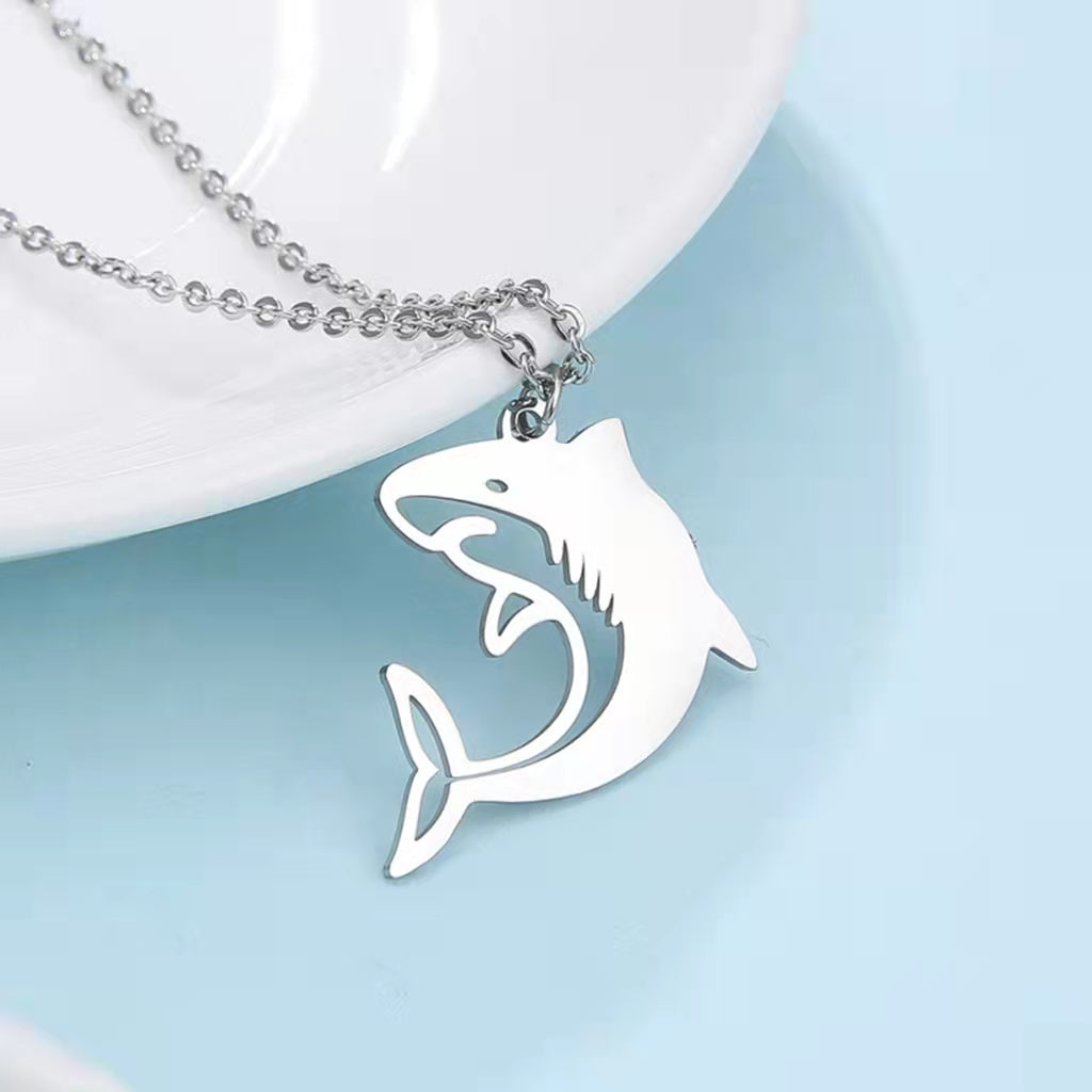 Stainless Steel Shark Pendent Necklace