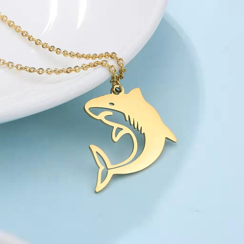 Stainless Steel Shark Pendent Necklace