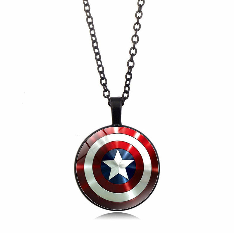 Captain America Shield Round Pendent Necklace